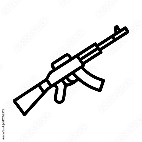 Sniper Rifle Silhouette Weapon Icon Design