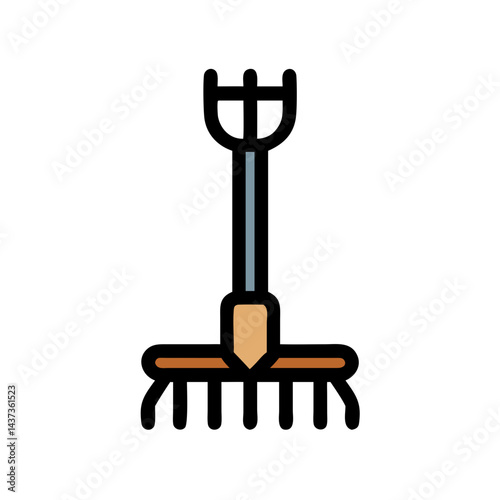 Soil Cultivator Tool Equipment Icon Design