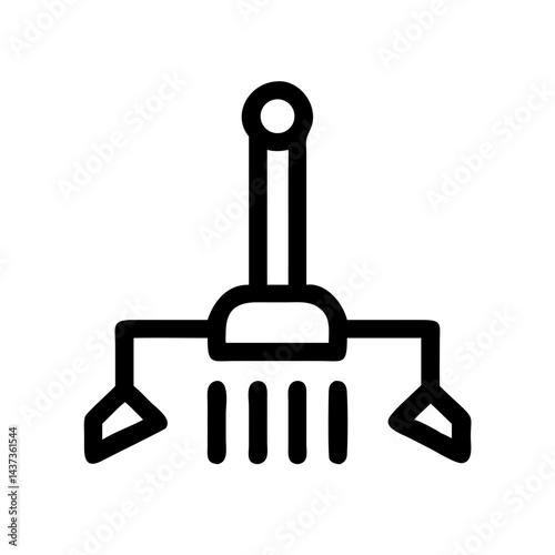 Soil Cultivator Tool Equipment Icon Design