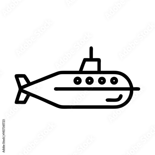Submarine Underwater Vehicle Transport Icon Design