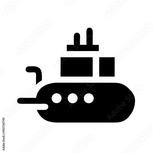 Submarine Underwater Vehicle Transport Icon Design