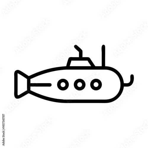 Submarine Underwater Vehicle Transport Icon Design