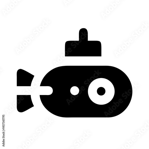 Submarine Underwater Vehicle Transport Icon Design