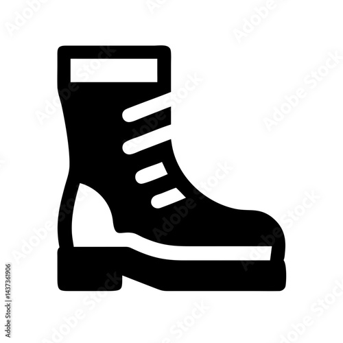 Tactical Combat Boot Footwear Icon Design