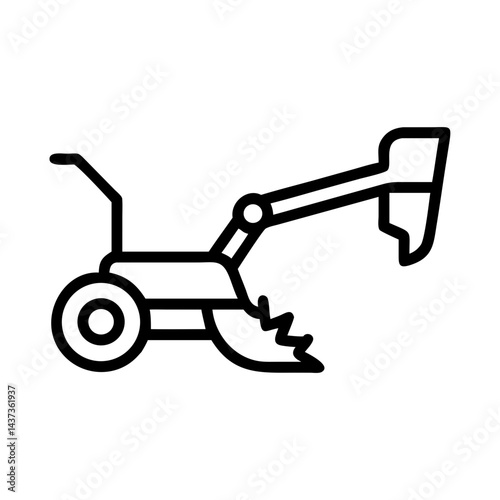 Tractor Plow Attachment Equipment Icon Design