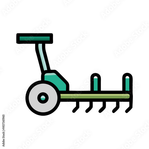 Tractor Plow Attachment Equipment Icon Design