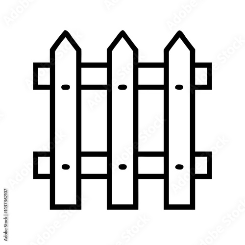 Wooden Fence Panel Structure Icon Design