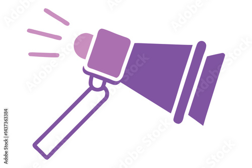 Megaphone Announcement Vector - Purple Minimalist Icon Design
