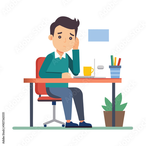 Stressed, tired and overworked male entrepreneur with debt issues at home. Young frustrated caucasian man unhappy about an email on his laptop and feeling sad, depressed and anxious in his house