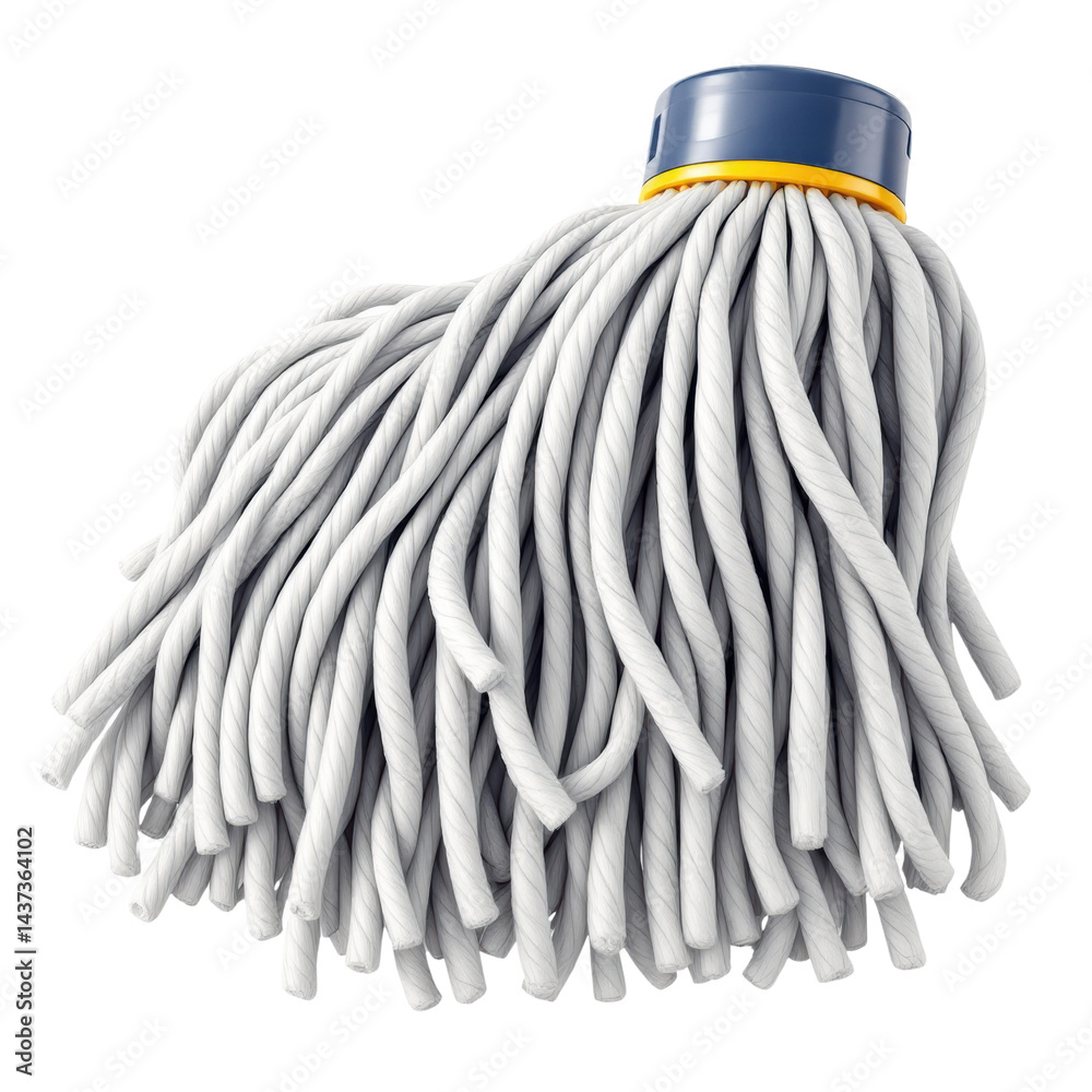 Mop head cleaning tool white cotton isolated household janitorial equipment hygiene