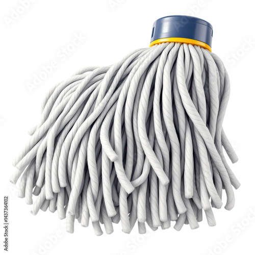 Obraz na płótnie Mop head cleaning tool white cotton isolated household janitorial equipment hygiene w salonie
