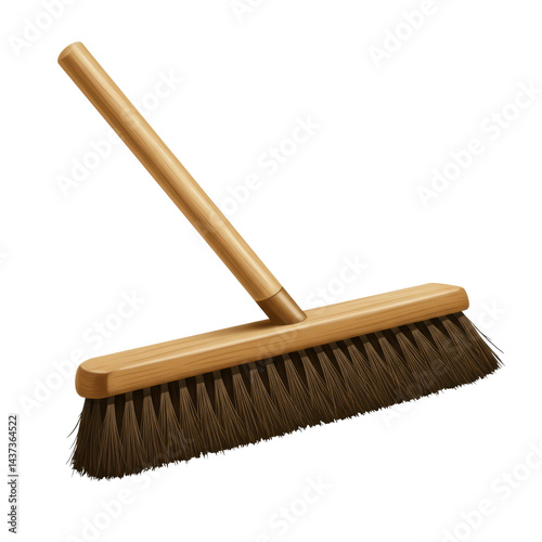 Obraz na płótnie Wooden broom, cleaning tool, bristle, handle, household, isolated on transparency background w salonie