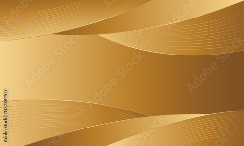 Elegant Gold Background with Abstract Smooth Curves in Luxury Style. Suitable for templates, banners, cards, covers, awards, sales, events, websites, pages and more