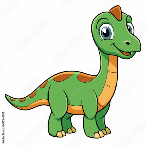 Cute Parasaurolophus Dinosaur Cartoon isolated on white background

