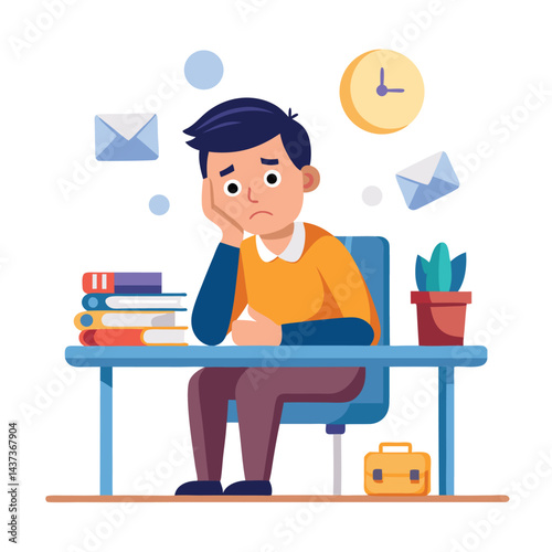 Stressed, tired and overworked male entrepreneur with debt issues at home. Young frustrated caucasian man unhappy about an email on his laptop and feeling sad, depressed and anxious in his house