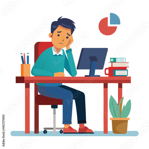 Stressed, tired and overworked male entrepreneur with debt issues at home. Young frustrated caucasian man unhappy about an email on his laptop and feeling sad, depressed and anxious in his house