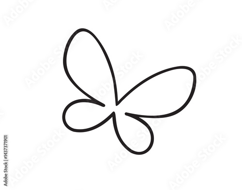 Simple line butterfly doodle hand drawn line concept icon. Simple butterfly line clipart