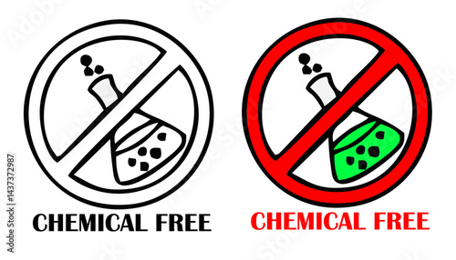 Chemical free sign or symbol flat isolated on white background