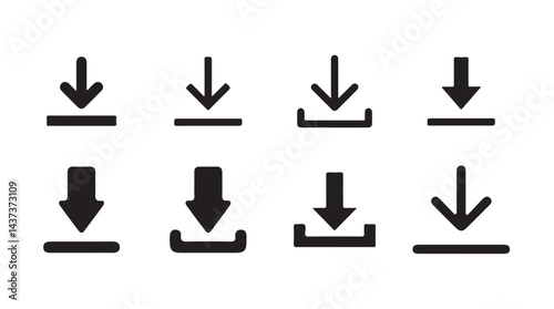 Download and upload icon vector. symbol, sign. Download icon files. Software download icon . Web icon set . Icons collection. Vector illustration eps 10.