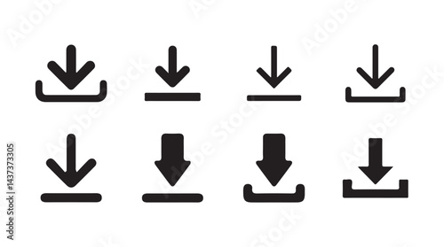 Download and upload icon vector. symbol, sign. Download icon files. Software download icon . Web icon set . Icons collection. Vector illustration eps 10.