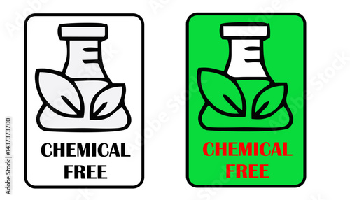 Chemical free sign or symbol flat isolated on white background