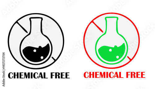 Chemical free sign or symbol flat isolated on white background