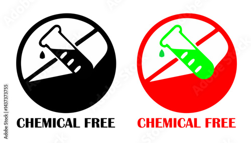 Chemical free sign or symbol flat isolated on white background