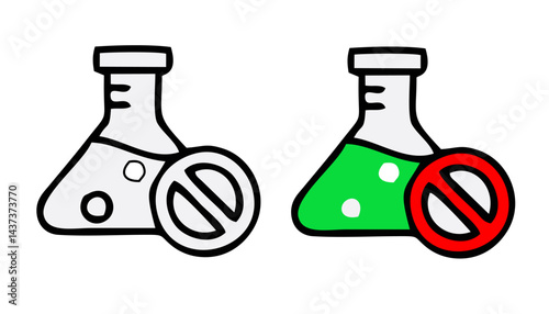 Chemical free sign or symbol flat isolated on white background