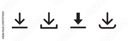 Download button icon set. Arrow download symbols. Save or upload file.download button Collection, Vector illustration eps 10.
