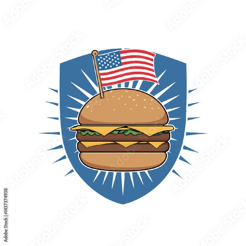 Patriotic Burger with American Flag vector illustration vector tustratien