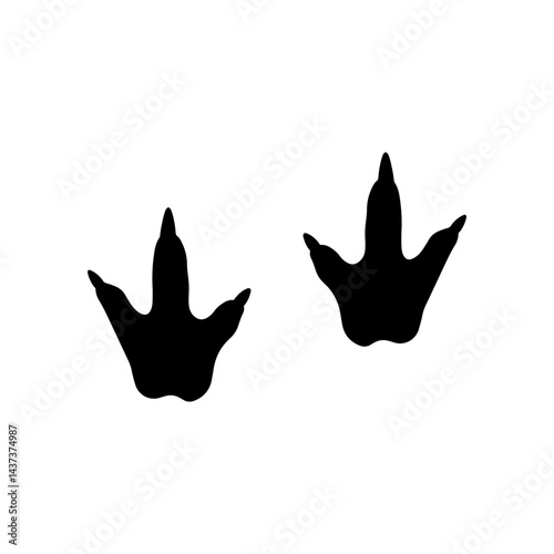 Cute dinosaur footprints silhouette vector flat illustration design. Dinosaur tracks. Dinosaur paw prints.