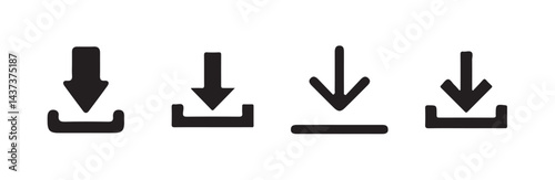 Download and upload icon buttons set. save file icon, import data storage icon button. vector illustration eps 10.