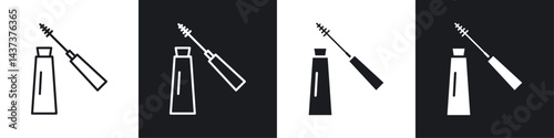 Mascara brush icon sign and symbol vector design