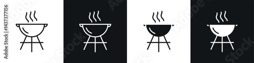 Grill icon sign and symbol vector design