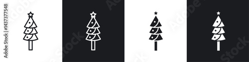 Christmas tree icon sign and symbol vector design
