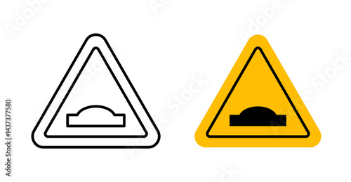 Caution speed Ramps signs and symbol vector design