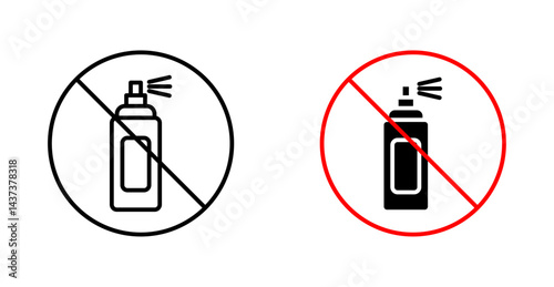 No aerosol spray signs and symbol vector design