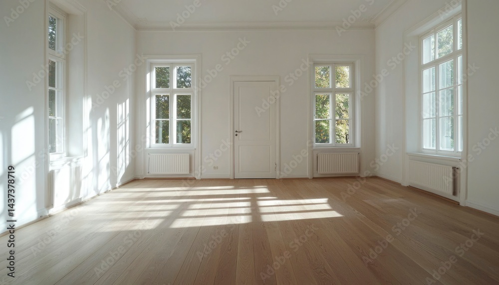 Obraz premium Empty room with hardwood floor