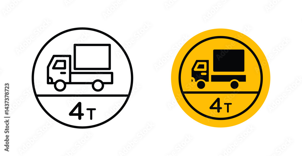 Weight limit traffic signs and symbol vector design Weight limit traffic signs and symbol vector design