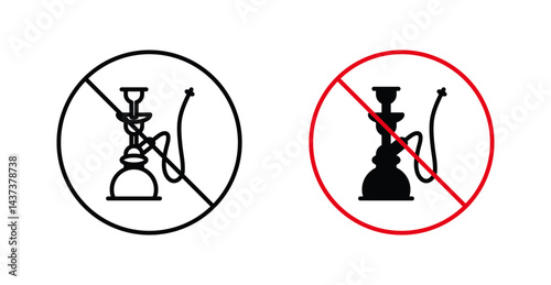 No hookah signs and symbol vector design