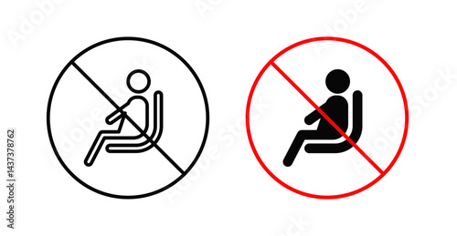 No sitting signs and symbol vector design
