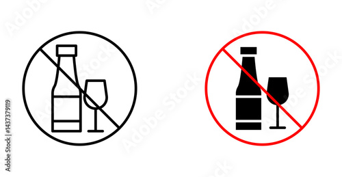 No alcohol sign and symbol vector design