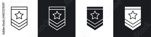Military rank badge icon sign and symbol vector design