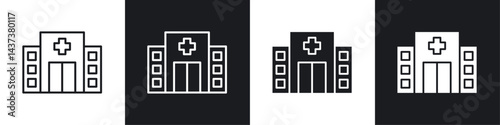 Hospital building icon sign and symbol vector design
