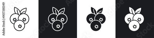 Blueberry icon sign and symbol vector design