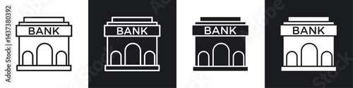 Bank building icon sign and symbol vector design