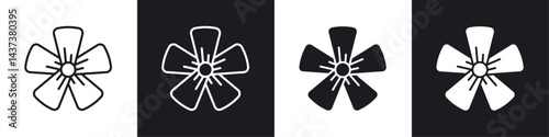 Flax flower icon sign and symbol vector design