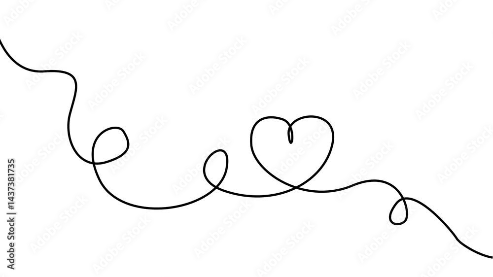 One continuous drawing of heart and color shape love sign. Heart shape line art, love continues line art One continuous drawing of heart and color shape love sign. Heart shape line art, love continues line art
