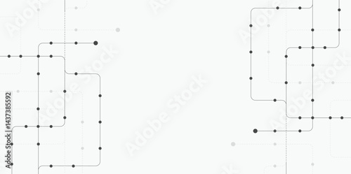 Circuit connect lines and dots. Network technology and Connection concept. Decentralized network nodes connections