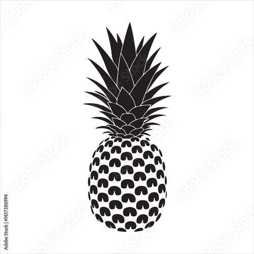 fresh pineapple isolated on white background, healthy rich fruit